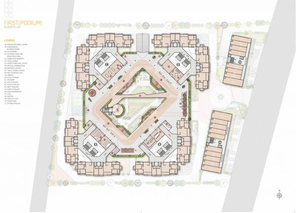 Tower A, B, C, D Podium First Floor Cluster Plan pristine Tower A, B, C, D Podium First Floor Cluster Plan