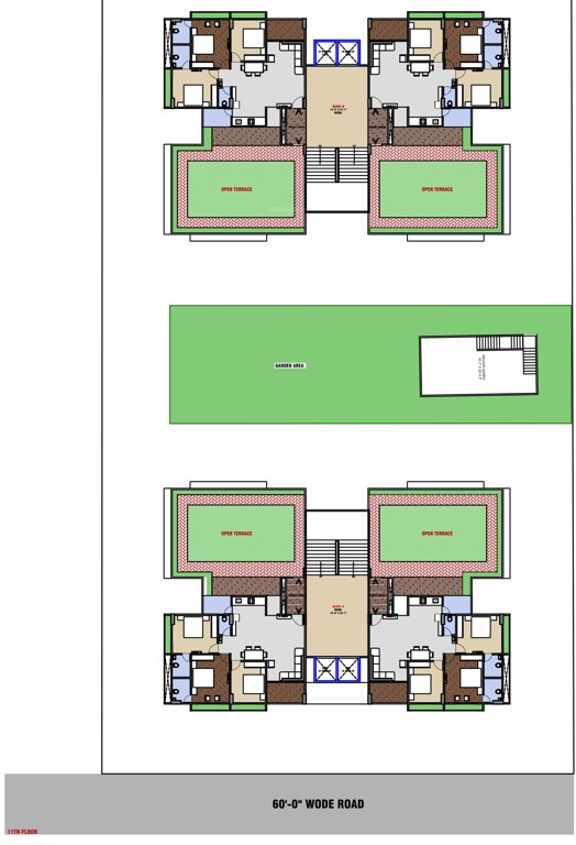  keshav skyline A, B Cluster Plan For 11th Floor