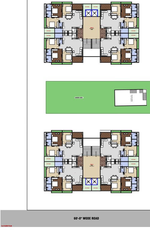  keshav skyline A, B Cluster Plan For 1st Floor