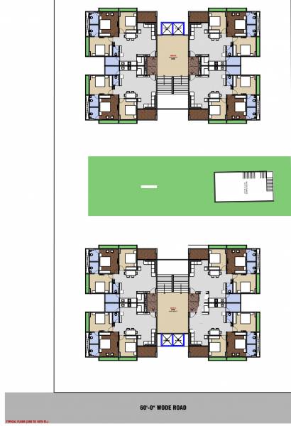 keshav-skyline A, B Cluster Plan From 2nd To 10th Floor