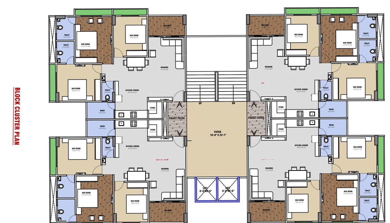  keshav skyline A, B  Typical Cluster Plan