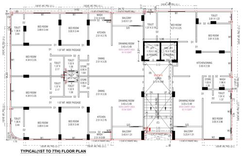  rushabh-21-gopinath Block A Cluster Plan From 1st To 7th Floor