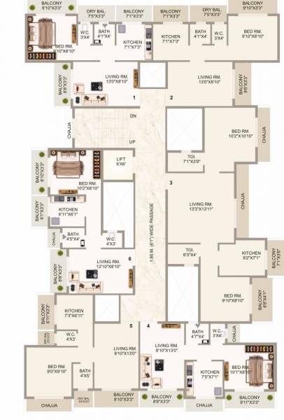  parshu-heritage Parshu Heritage Cluster Plan For 5th Floor