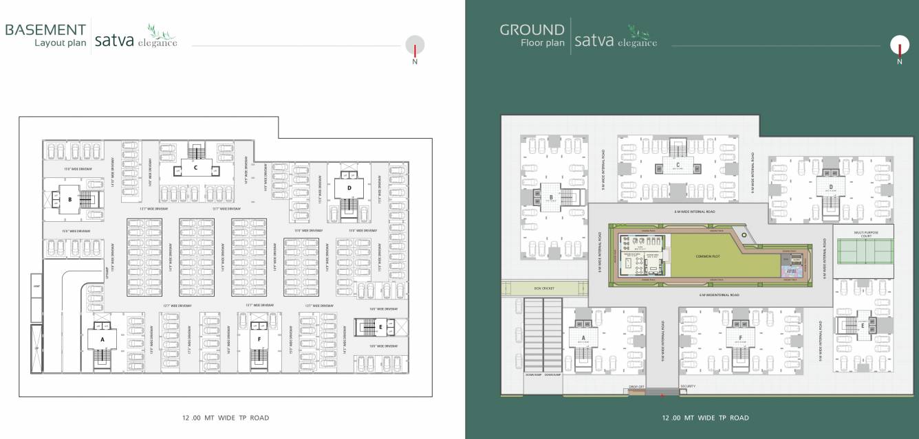  elegance Block A, Block B, Block C, Block D, Block E, Block F Cluster Plan for ground Floor