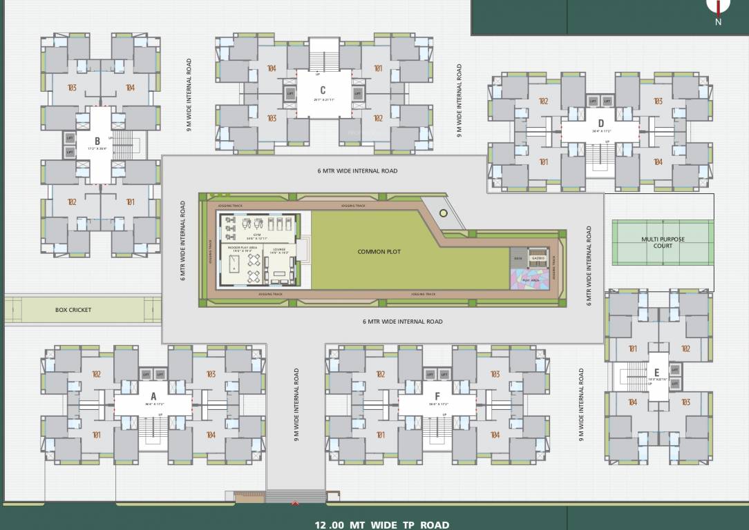  elegance Block A, Block B, Block C, Block D, Block E, Block F Typical  Cluster Plan