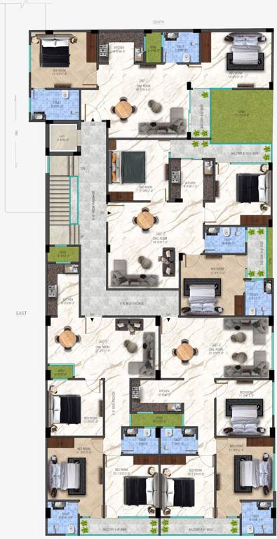  meridian Buildwick  Meridian Cluster Plan from 1st to 5th Floor
