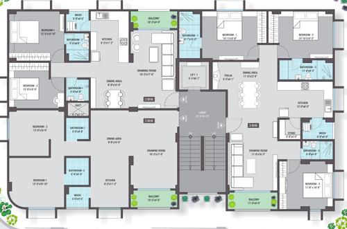  akshar-revival-ii Akshar Revival II Cluster Plan For Typical Floor Plan