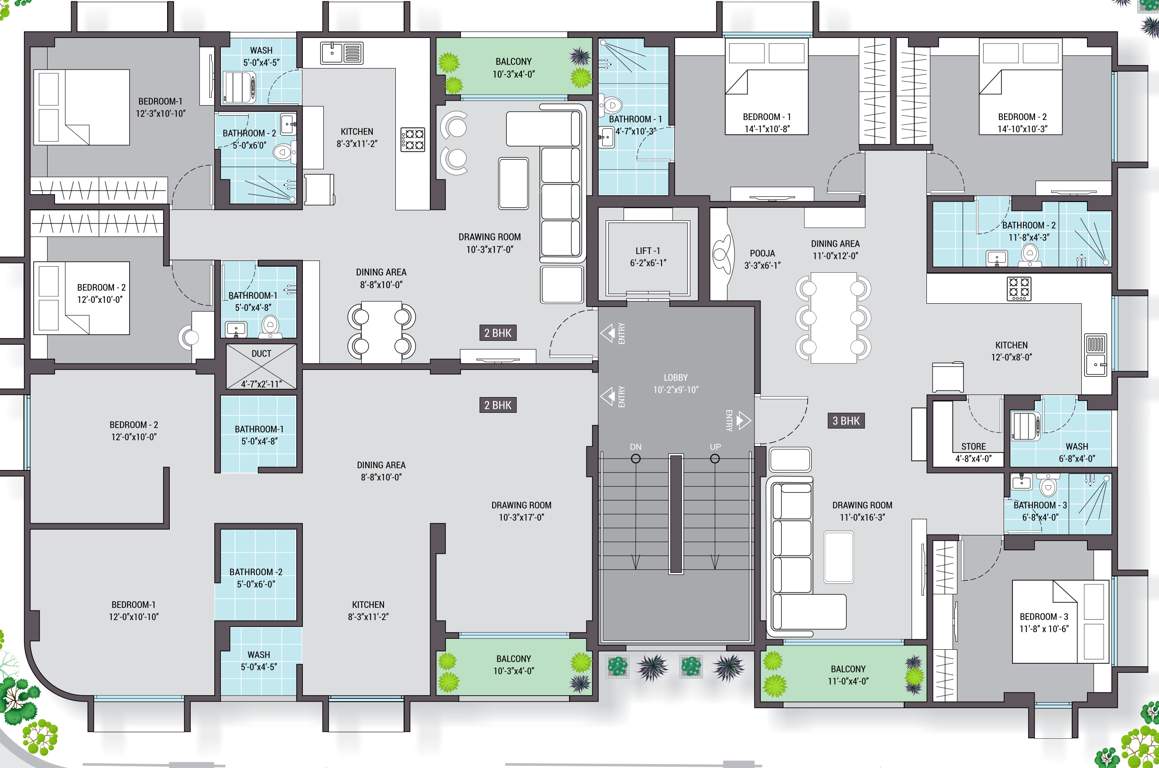  akshar revival ii Akshar Revival II Cluster Plan For Typical Floor Plan