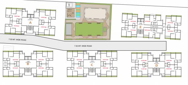  imperia Block A,B,C,D,E Cluster Plan For Typical Floor