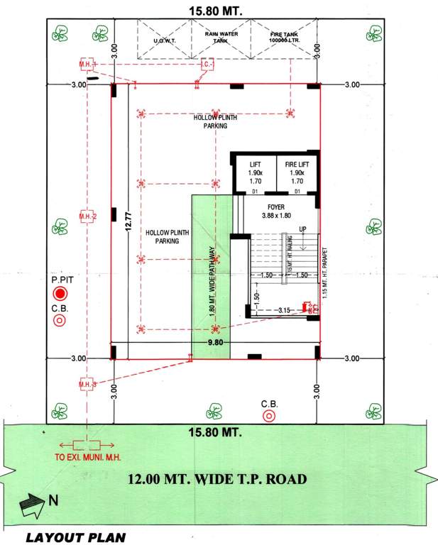  residency Havish Residency Cluster Plan for ground Floor