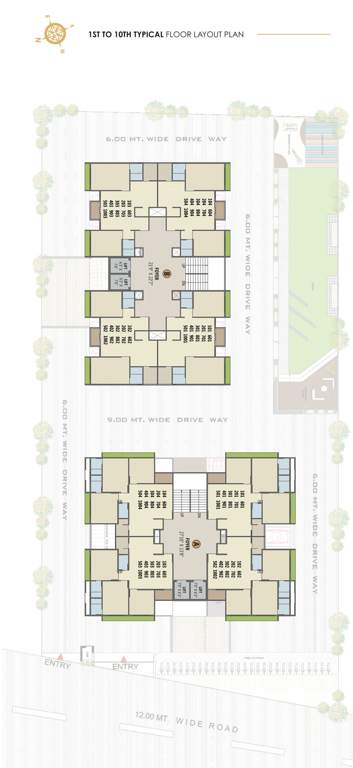  gold Block A & B Cluster Plan from 1st to 10th Floor