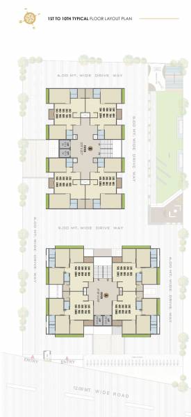 Block A & B Cluster Plan from 1st to 10th Floor gold Block A & B Cluster Plan from 1st to 10th Floor