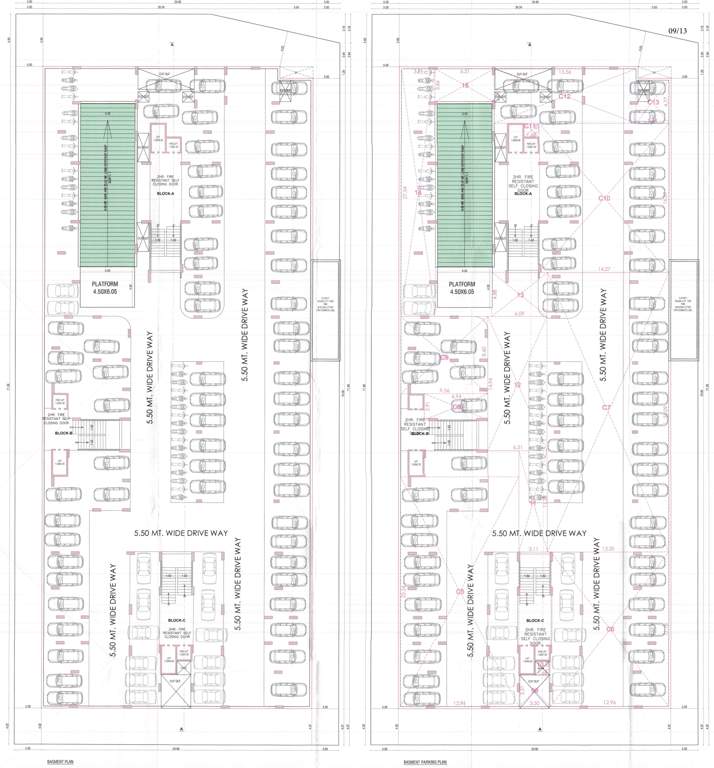  aamrakunj royal Block A, B And C Cluster Plan for Basement Floor