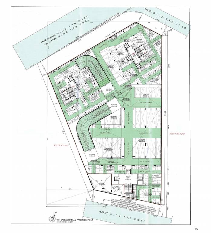  sankalp nirvana Block A, Block B, Block C 1st Basement  Cluster Plan