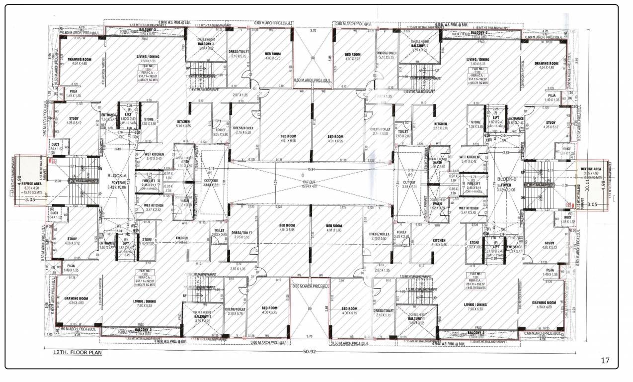  sankalp nirvana Block A, Block B  Cluster Plan for 12th Floor