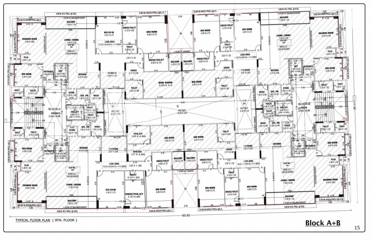  sankalp nirvana Block A, Block B Cluster Plan for 9th Floor