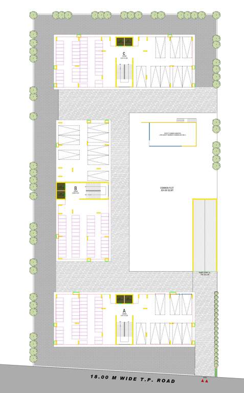  kalhar wing Block A,B,C Cluster Plan For Ground Floor