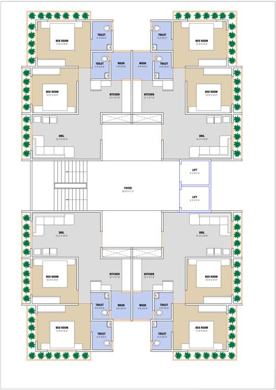  akshar elite Akshar Elite Cluster Plan from 1st to 7th Floor