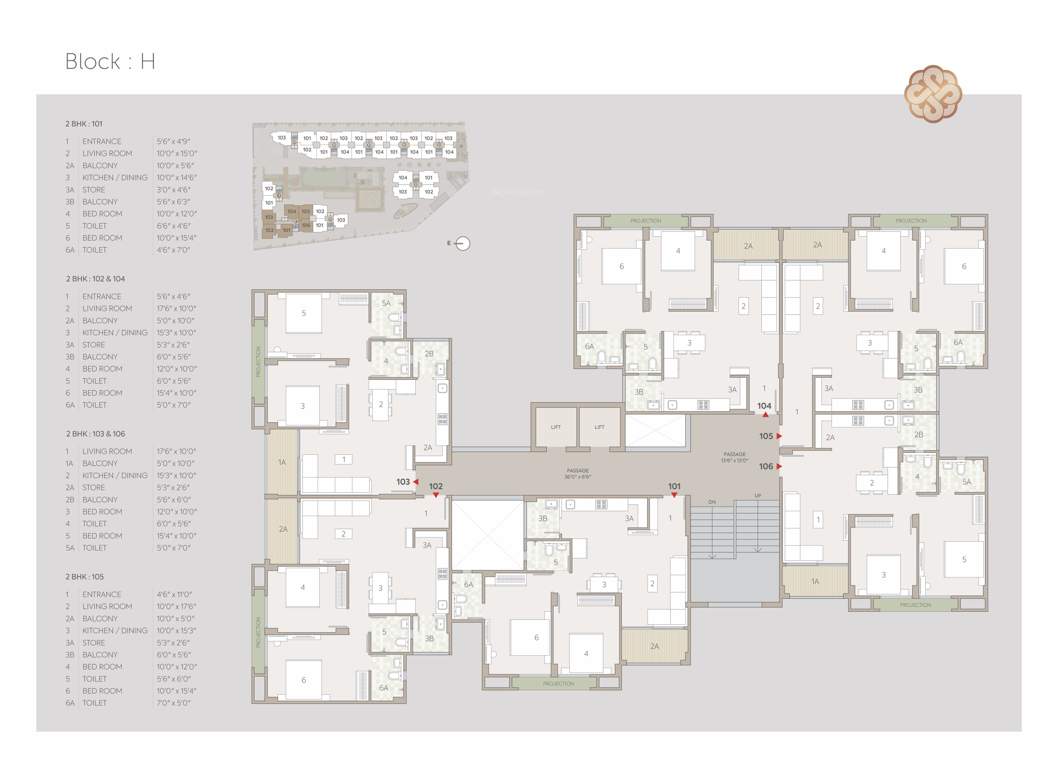  adhishthan luxuria Block H Cluster Plan for Typical Floor