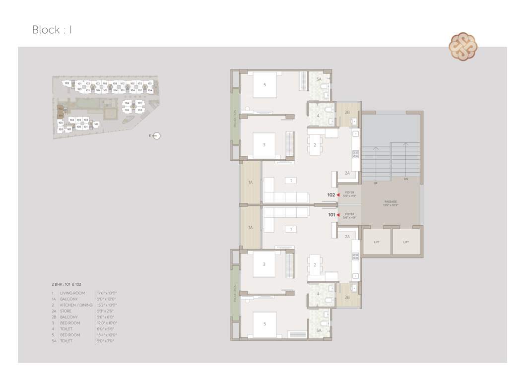  adhishthan luxuria Block I Cluster Plan for Typical Floor