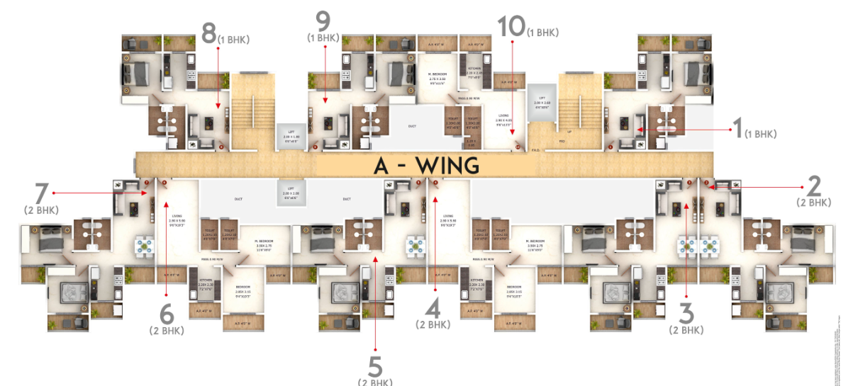  alcoves i Building 1 Wing A Cluster Plan For Typical Floor Plan