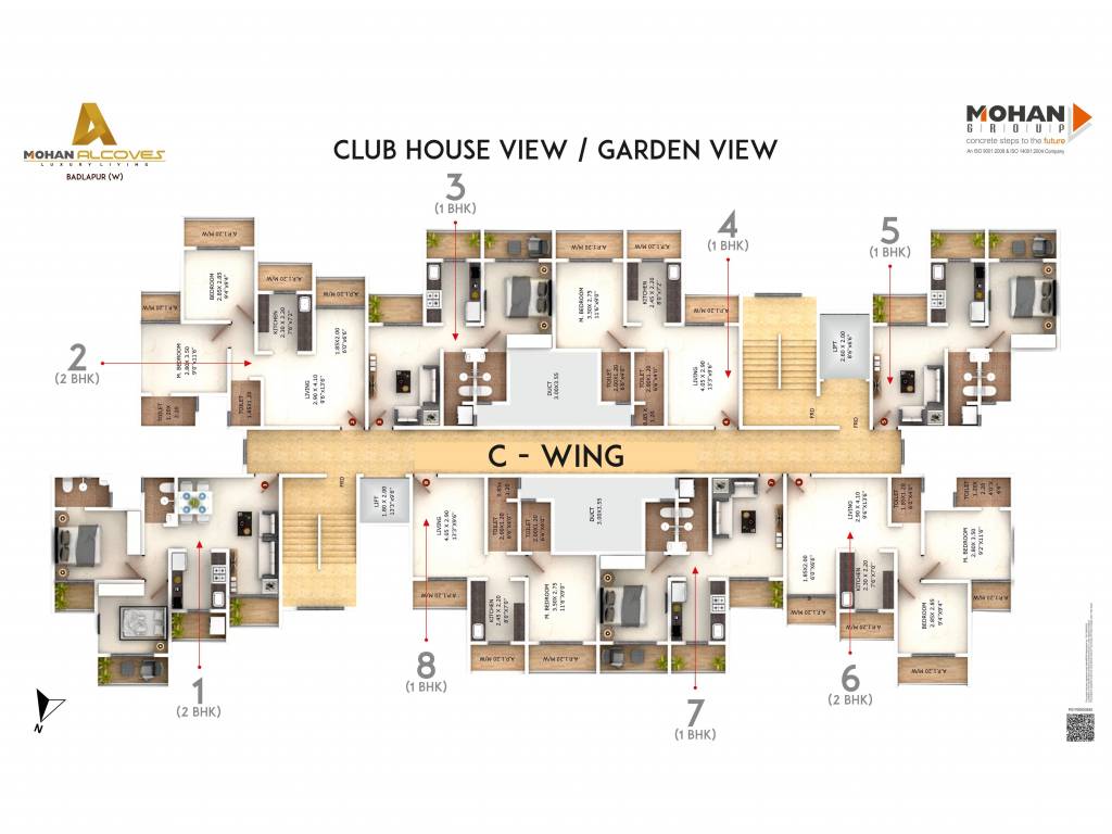  alcoves i Building 1 Wing B Cluster Plan For Typical Floor Plan