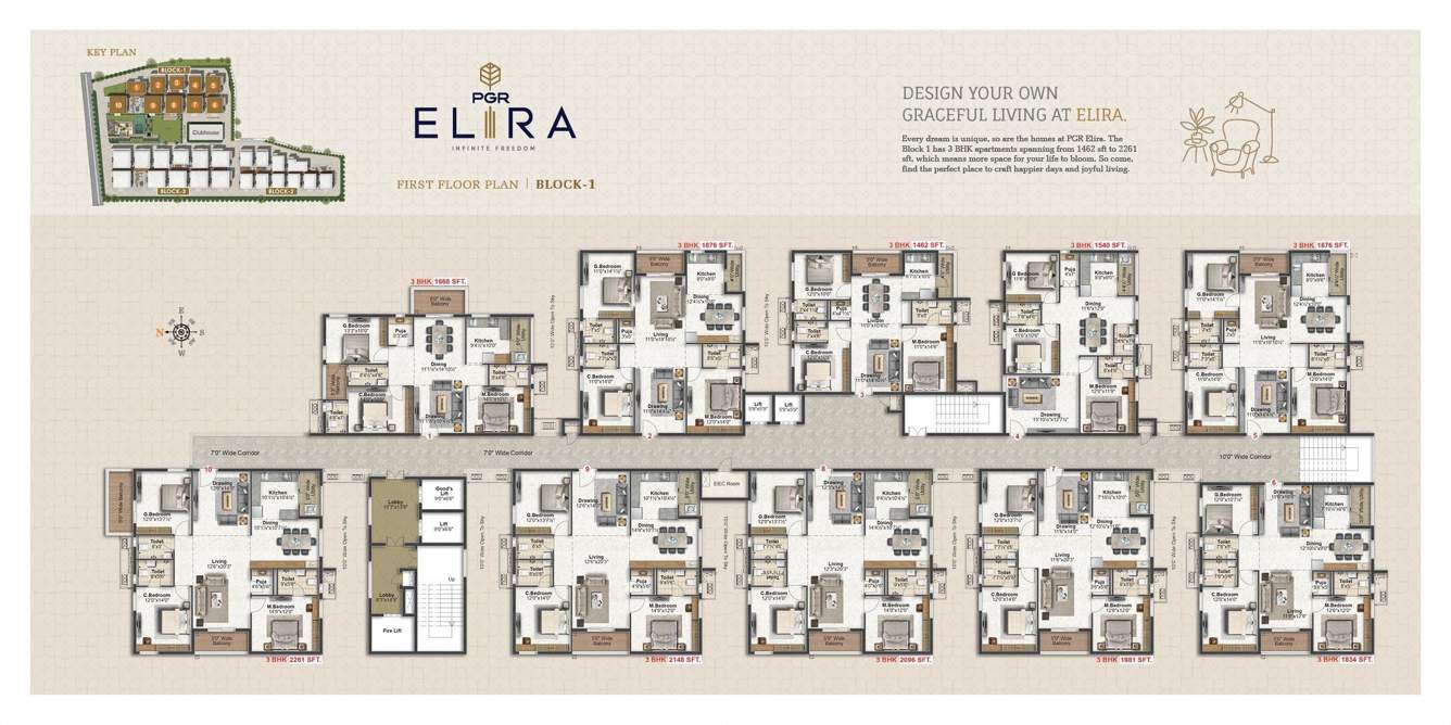  elira PGR Elira Block 1 Cluster Plan for 1st Floor