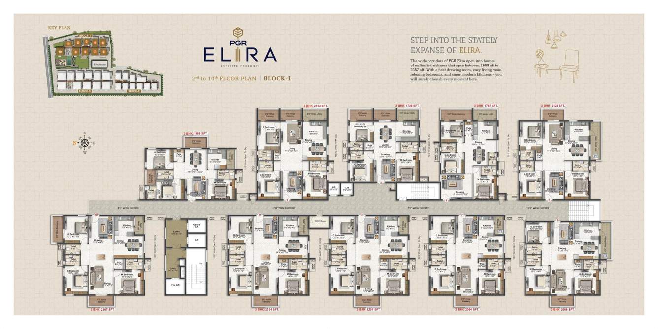  elira PGR Elira Block 1 Cluster Plan from 2nd to 10th Floor