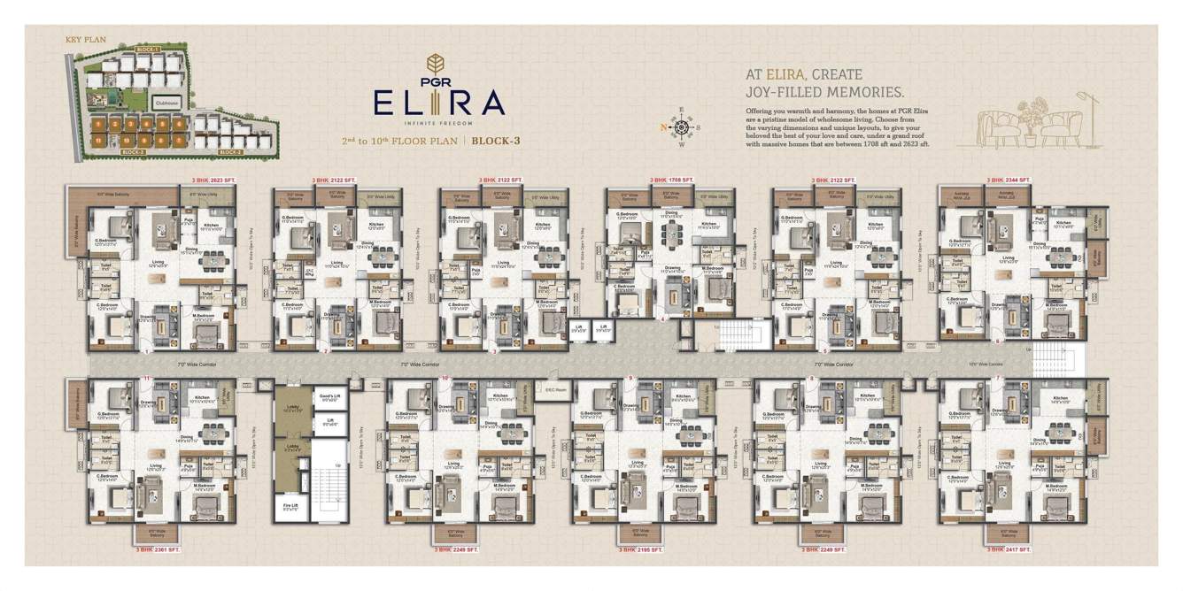  elira PGR Elira Block 3 Cluster Plan from 2nd to 10th Floor