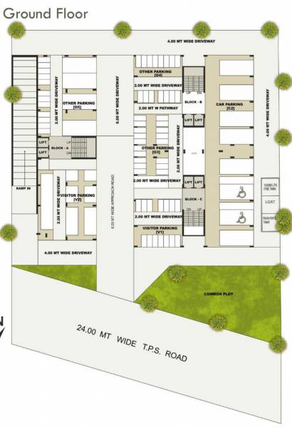 florance Block A, Block B, Block C Cluster Plan for ground Floor