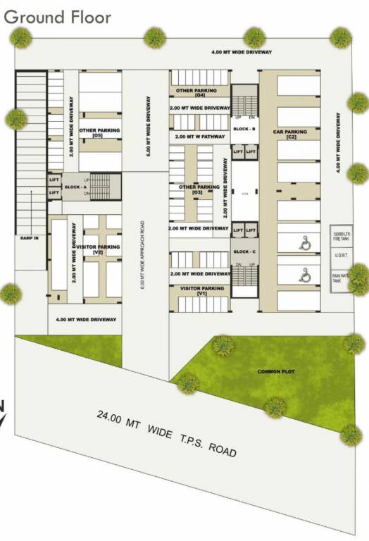  florance Block A, Block B, Block C Cluster Plan for ground Floor