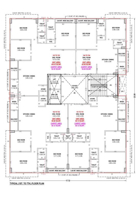 sahara apartment Sahara Apartment Cluster Plan from 1st to 7th Floor