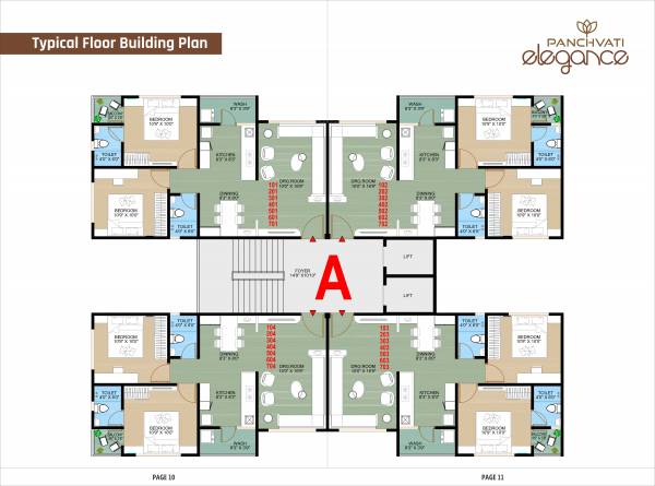  panchvati-elegance Block A Cluster Plan from 1st to 7th Floor