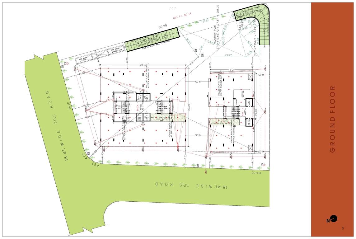  saral paradise and sky luxuria Block A And Block B Cluster Plan for ground Floor