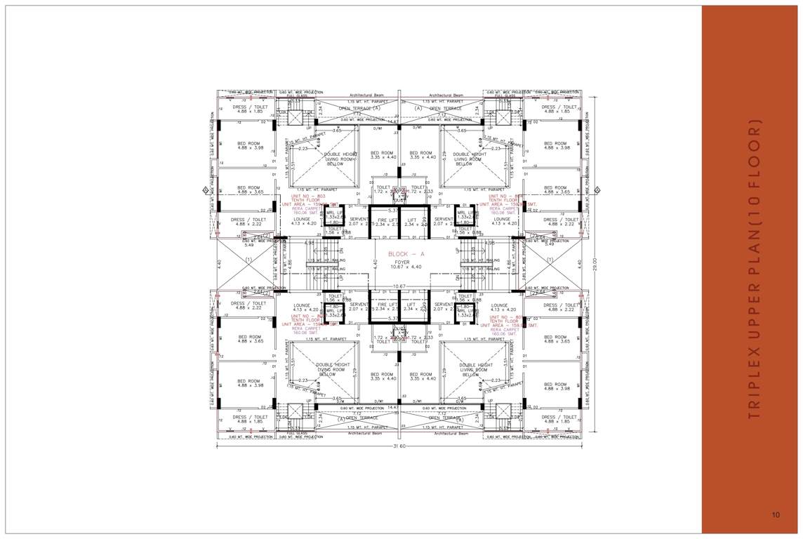  saral paradise and sky luxuria Block A Cluster Plan for 10th Floor
