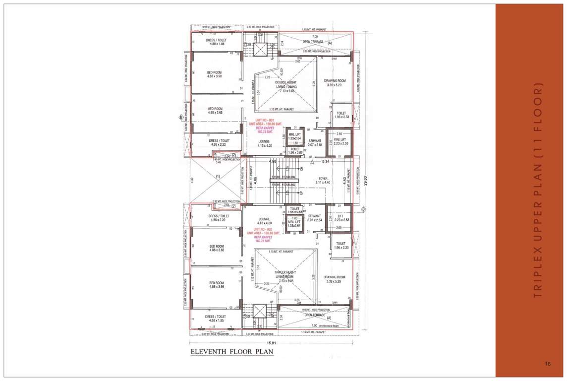  saral paradise and sky luxuria Block B Cluster Plan for 11th Floor