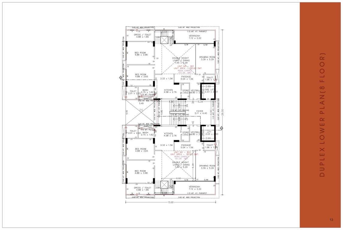  saral paradise and sky luxuria Block B Cluster Plan for 8th Floor