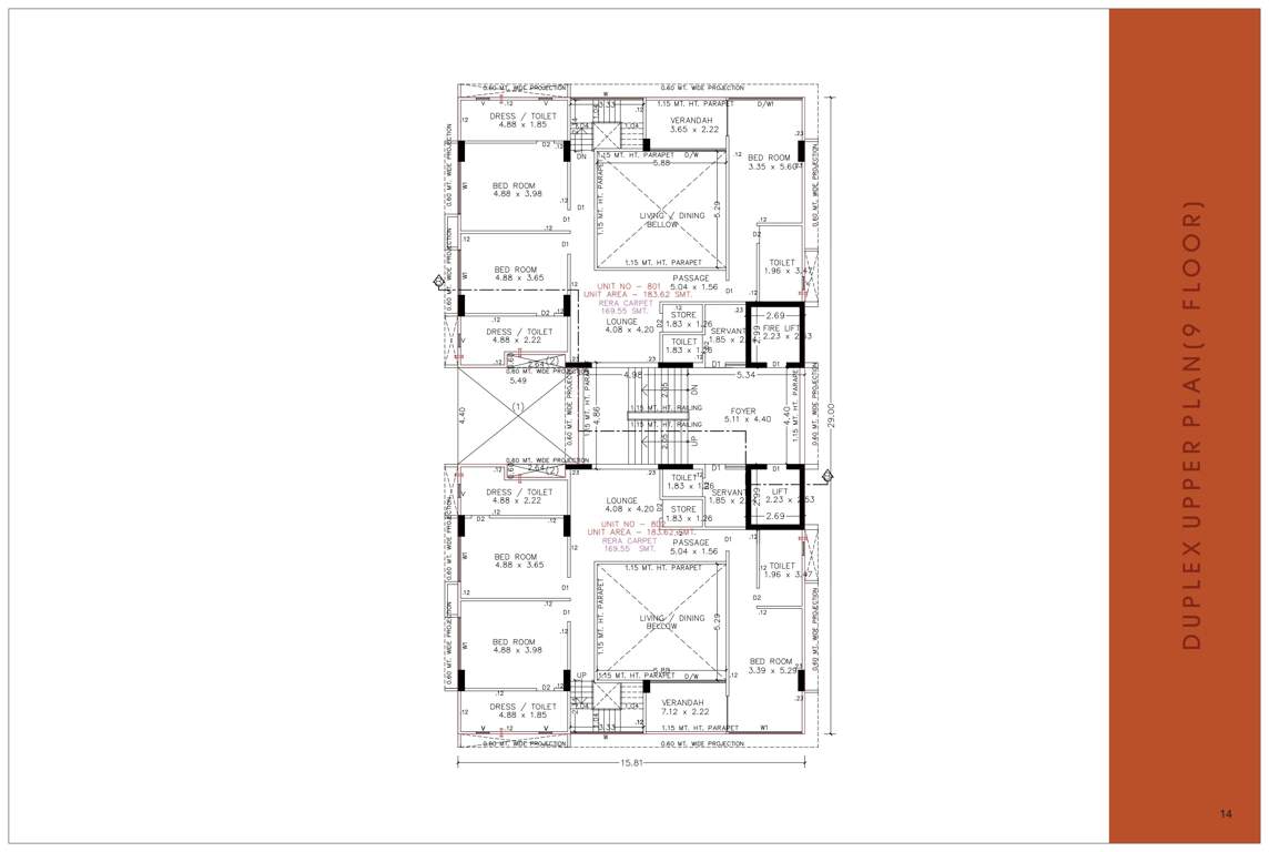  saral paradise and sky luxuria Block B Cluster Plan for 9th Floor
