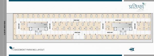  pratishtha-elite Block A And B Cluster Plan for Basement Floor