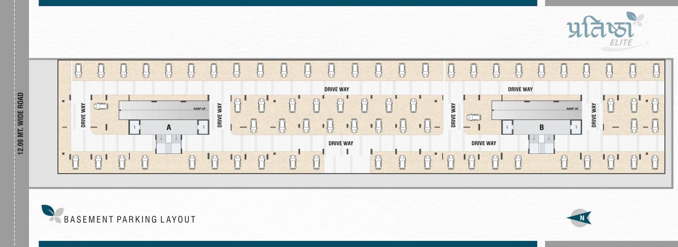  pratishtha elite Block A And B Cluster Plan for Basement Floor