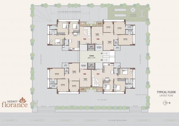  florance Florance Cluster Plan for Typical Floor