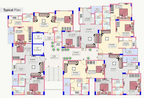  mangaldeep-apartment Mangaldeep Apartment Cluster Plan from 1st to 7th Floor