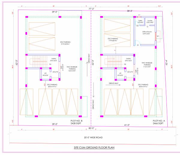  om-muruga-flats Block A Cluster Plan for ground Floor