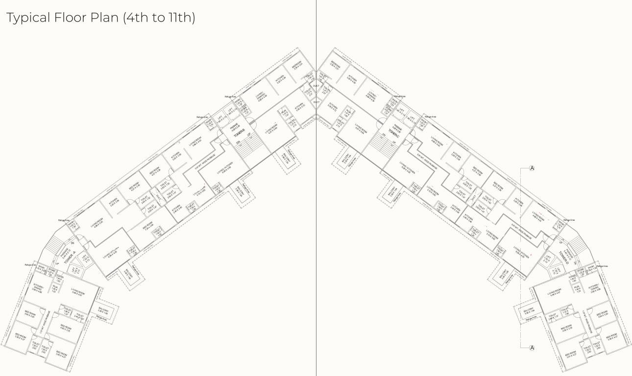  aashray eminent A,B,C And D Cluster Plan From 4th To 11th Floor