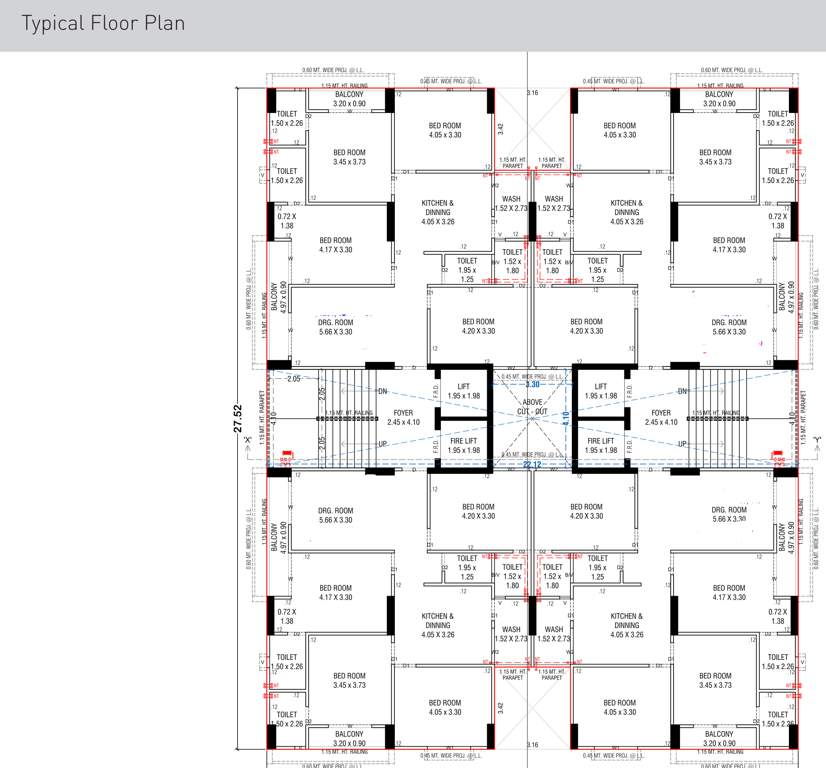  ever mark 445 A B Cluster Plan From 1st To 14th Floor