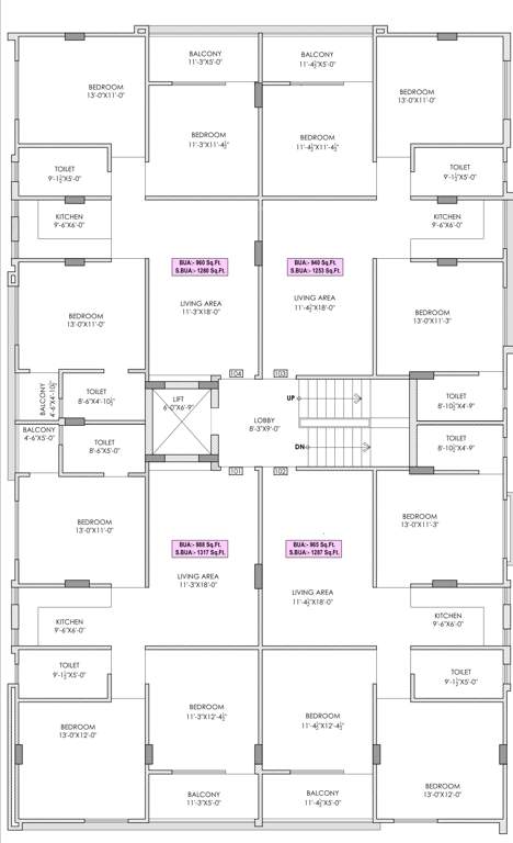  siddhi homes Siddhi Homes Cluster Plan from 1st to 6th Floor