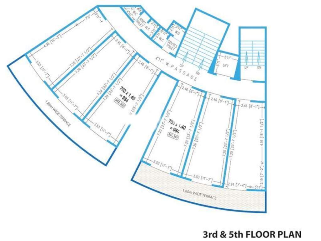 landge landmark A Cluster Plan from 3rd And 5th Floor