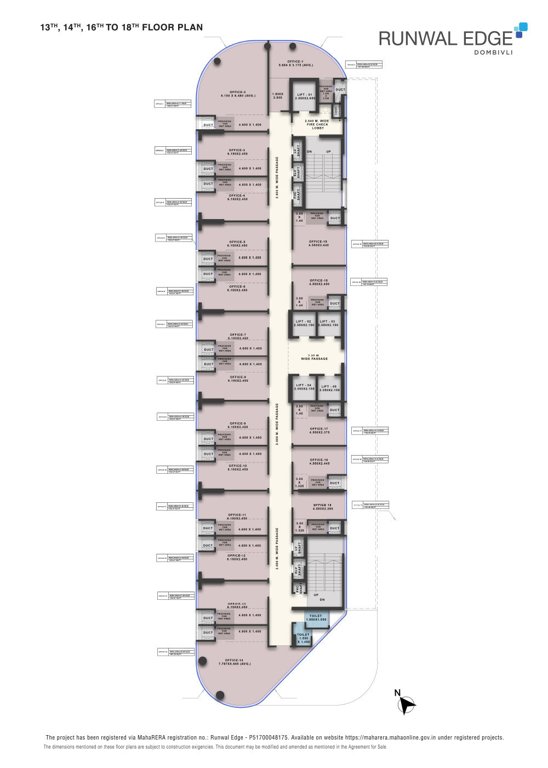  edge Runwal Edge   building no 52 Cluster Plan from 13th to 18th Floor