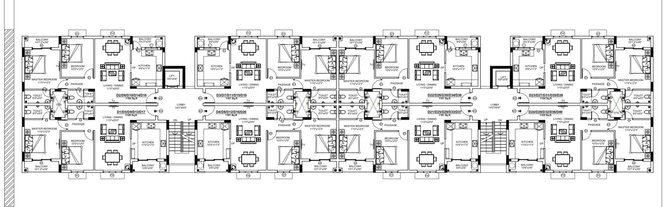  lions gate Den Cluster Plan From 1st To 5th Floor