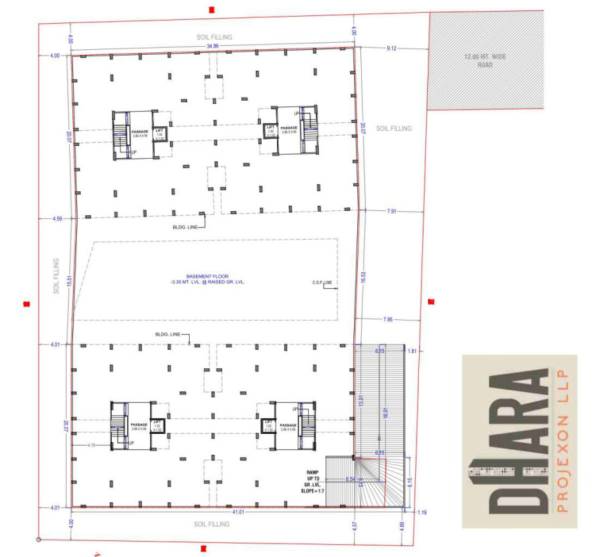  homes Building Basment Floor Cluster Plan